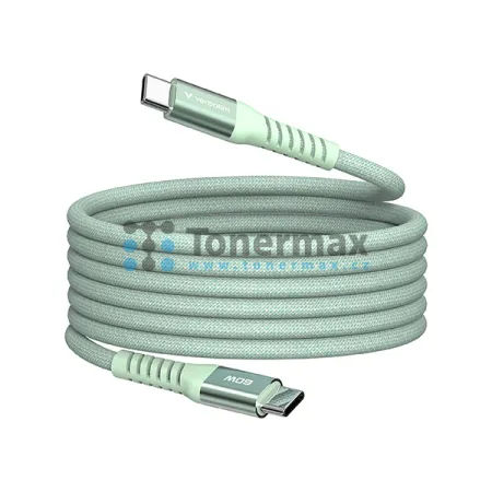 Magnetický kabel Verbatim 31864 USB-C na USB-C, 60 W, 1,2 m, zelený