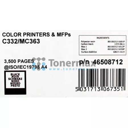 OKI - Toner Noir 3500 pages pour MC363 et C332 originale