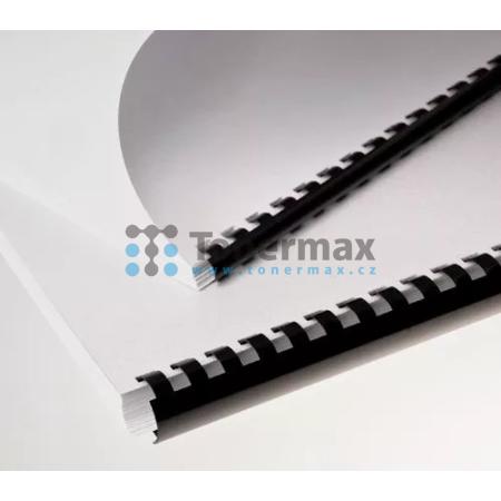 Plastové hřbety pro kroužkovou vazbu 10 mm, černé, 100 ks