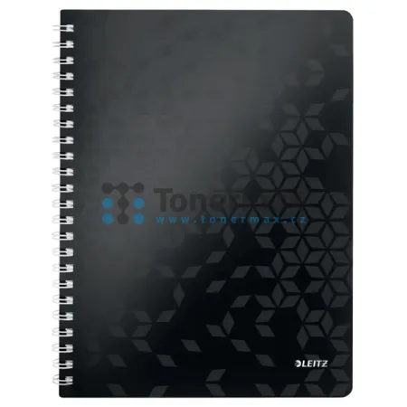 Poznámkový blok LEITZ WOW A4, linkovaný, černý