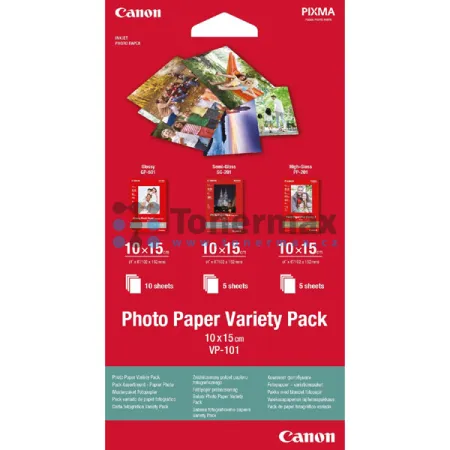Sada fotopapírů Canon Photo Paper Variety Pack VP-101, 10x15 cm, lesklý, 20 ks