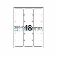 Samolepicí etikety Logo A4, 18 etiket 68x47 mm, 25 archů, matné, bílé