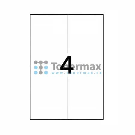 Samolepicí etikety Logo A4, 4 etikety 105x148 mm, 25 archů, matné, bílé