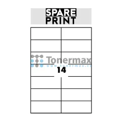 Samolepicí etikety Spare Print Premium A4, 14 etiket 105x42,3 mm, 100 archů, bílé