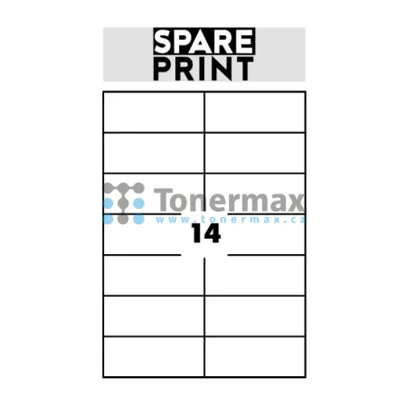 Samolepicí etikety Spare Print Premium A4, 14 etiket 105x42,3 mm, 100 archů, bílé