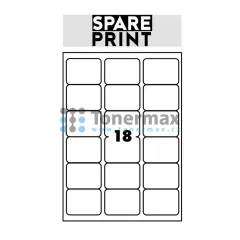 Samolepicí etikety Spare Print Premium A4, 18 etiket 68x47 mm, 100 archů, bílé