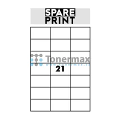 Samolepicí etikety Spare Print Premium A4, 21 etiket 70x42,3 mm, 100 archů, bílé