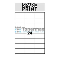 Samolepicí etikety Spare Print Premium A4, 24 etiket 70x36 mm, 100 archů, bílé