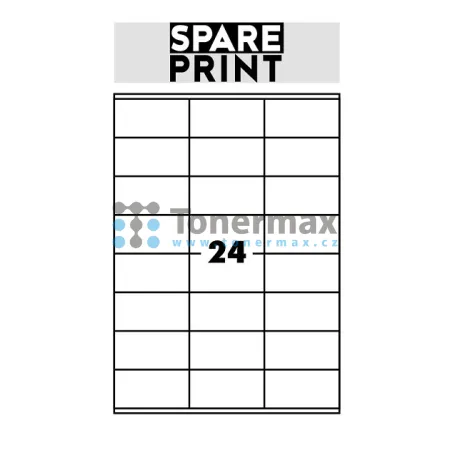 Samolepicí etikety Spare Print Premium A4, 24 etiket 70x36 mm, 100 archů, bílé