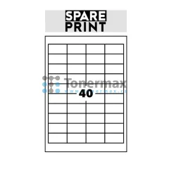 Samolepicí etikety Spare Print Premium A4, 40 etiket 48,5x25,4 mm, 100 archů, bílé