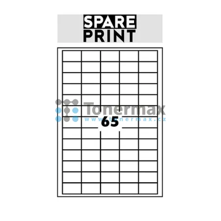 Samolepicí etikety Spare Print Premium A4, 65 etiket 38x21 mm, 100 archů, bílé
