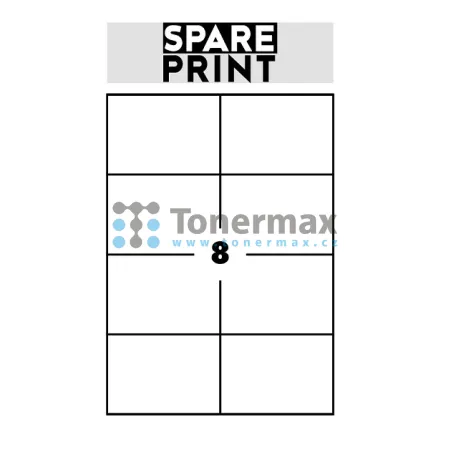 Samolepicí etikety Spare Print Premium A4, 8 etiket 105x74 mm, 100 archů, bílé