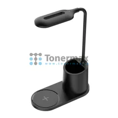 Stolní LED lampa Platinet PDL1930B s bezdrátovým Qi nabíjením, černá