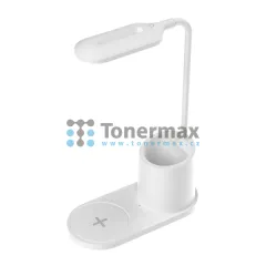 Stolní LED lampa Platinet PDL1930W s bezdrátovým Qi nabíjením, bílá