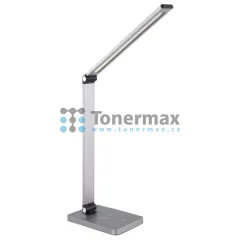 Stolní LED lampa Platinet PDL888S s bezdrátovým Qi nabíjením, stříbrná