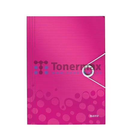 Tříchlopňové desky na dokumenty Leitz WOW A4, růžové