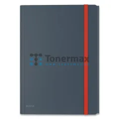 Tříchlopňové desky s gumičkou a vnitřní kapsou Leitz Cosy A4, sametově šedé