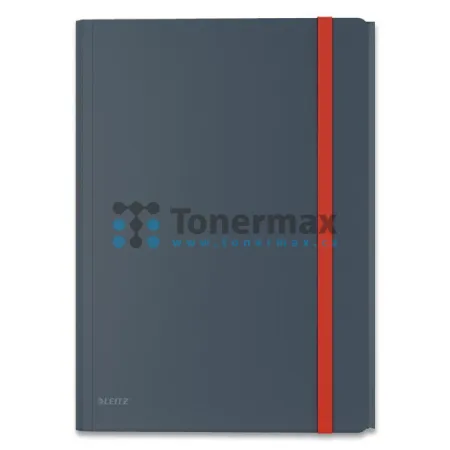 Tříchlopňové desky s gumičkou a vnitřní kapsou Leitz Cosy A4, sametově šedé