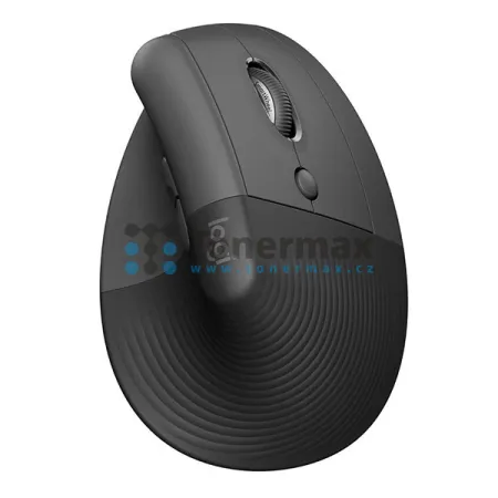 Vertikální ergonomická myš Logitech Lift Graphite, bezdrátová, 4000 DPI, Bluetooth, šedá
