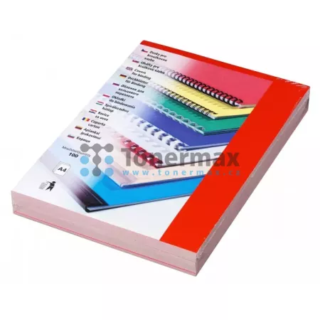 Zadní desky pro kroužkovou a drátěnou vazbu Chromo A4, 250g/m2, červené, 100 ks