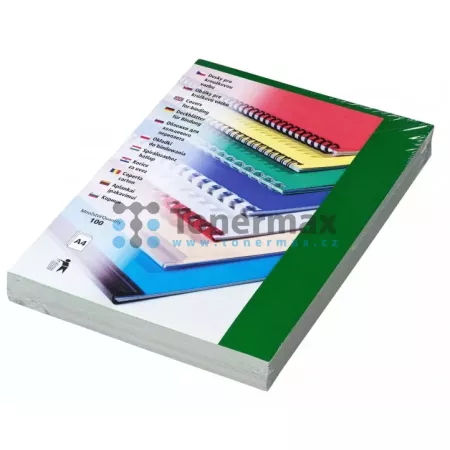 Zadní desky pro kroužkovou a drátěnou vazbu Chromo A4, 250g/m2, zelené, 100 ks
