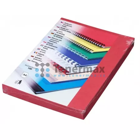 Zadní desky pro kroužkovou a drátěnou vazbu Delta A4, 250g/m2, červené, 100 ks