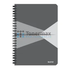 Zápisník Leitz Office A5, čtverečkovaný, 90 listů, 80 g/m2, černo-bílý