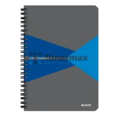 Zápisník Leitz Office A5, čtverečkovaný, 90 listů, 80 g/m2, černo-modrý