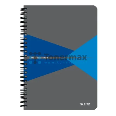 Zápisník Leitz Office A5, čtverečkovaný, 90 listů, 80 g/m2, černo-modrý
