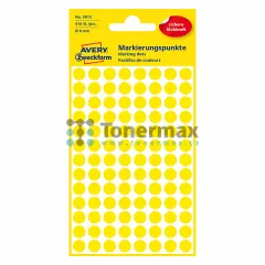 Značkovací kulaté etikety Avery Zweckform 3013, 8 mm, žluté, 416 ks