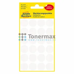 Značkovací kulaté etikety Avery Zweckform 3170, 18 mm, bílá, 96 ks