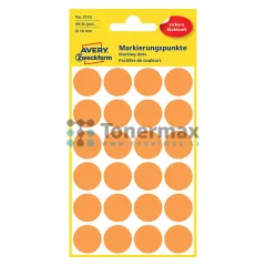 Značkovací kulaté etikety Avery Zweckform 3173, 18 mm, neonově oranžové, 96 ks